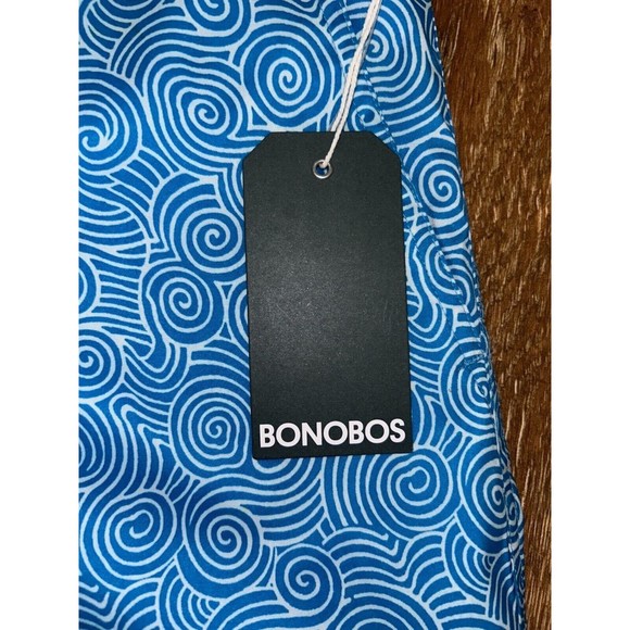 BONOBOS Board Shorts Mens Size W40 Blue Geometric 9” Inseam Pockets Cruise New - Picture 3 of 9